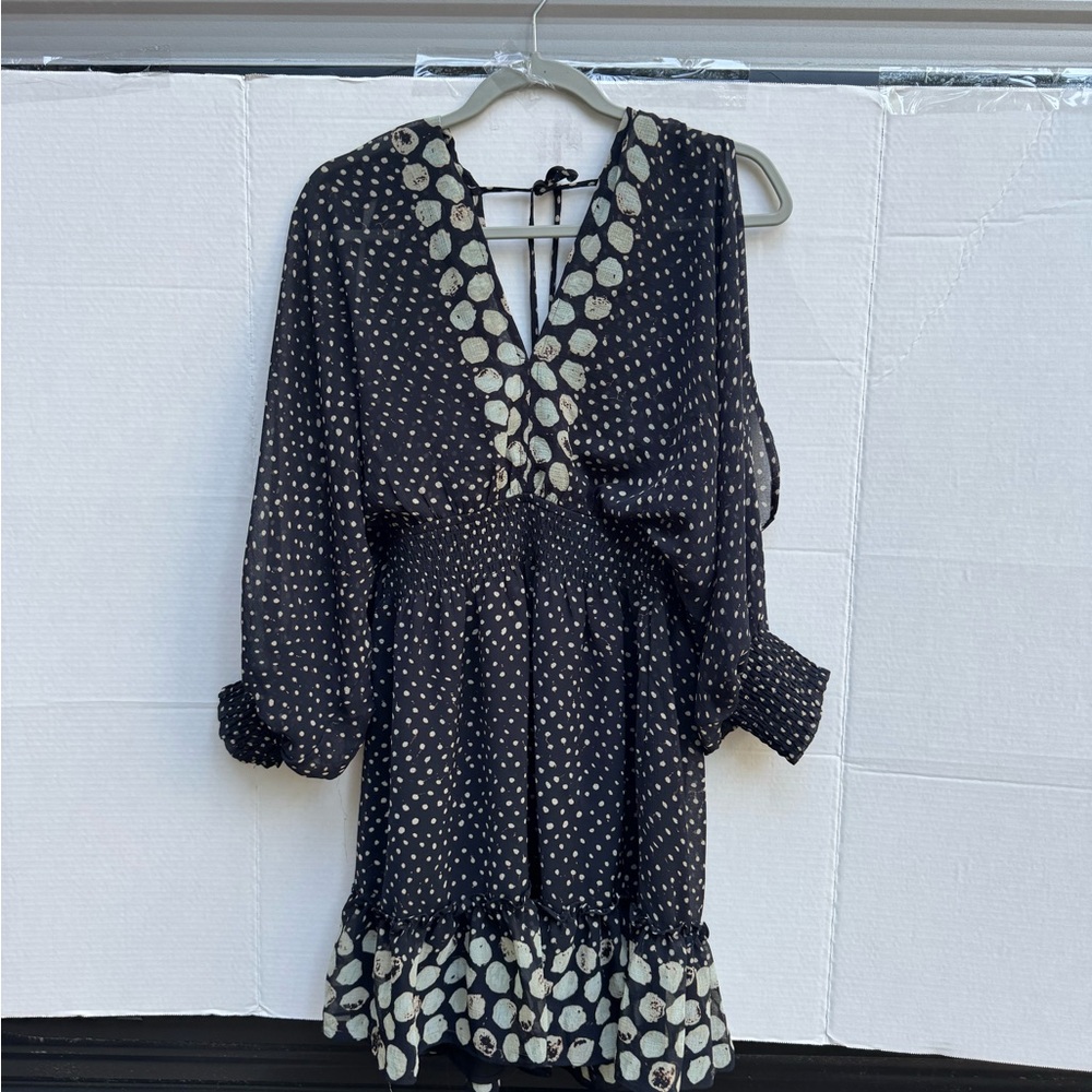 Elegant Black and White Polka Dot Dress